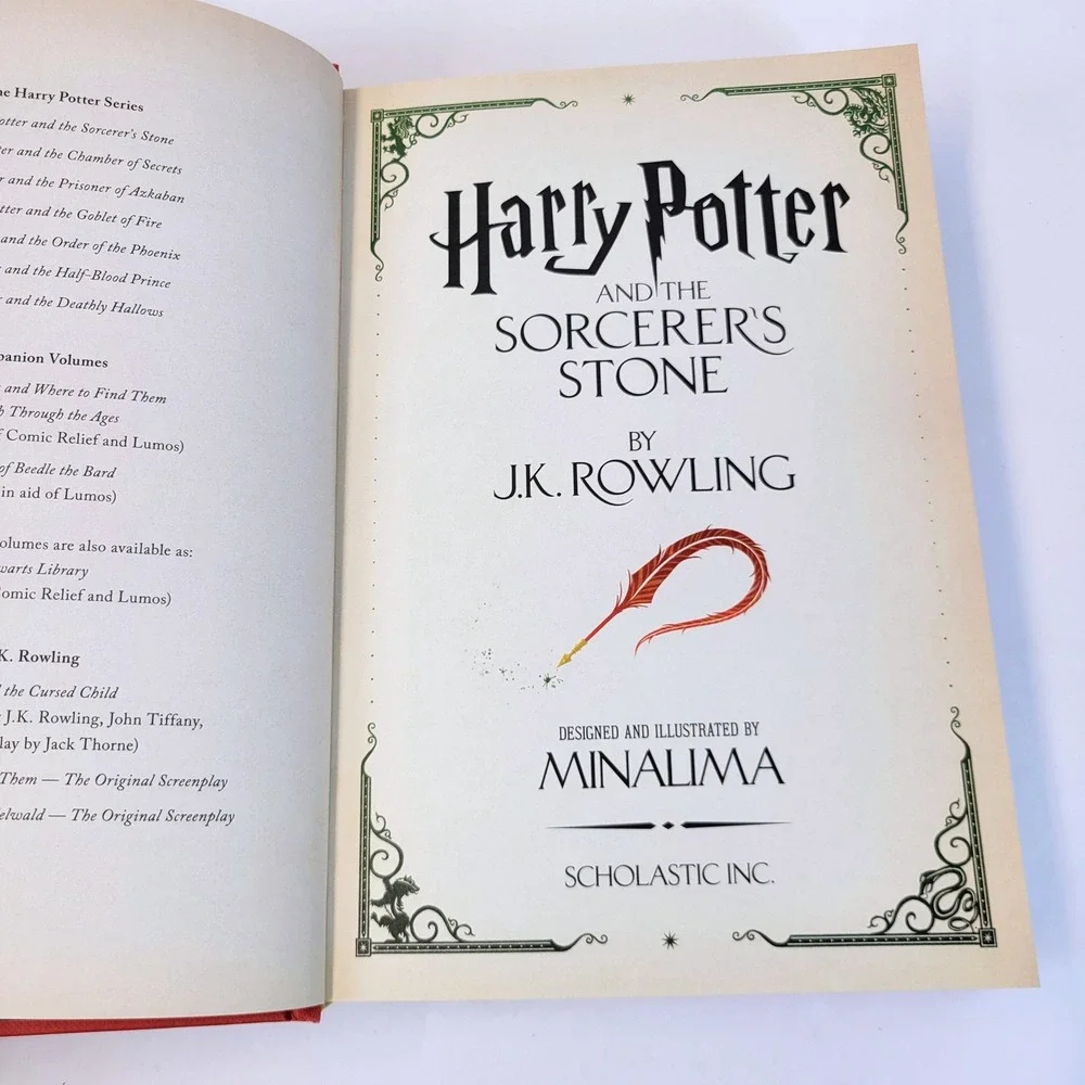Harry Potter Sorcerer's Stone Minalima Edition Red Hardcover Book Scholastic
